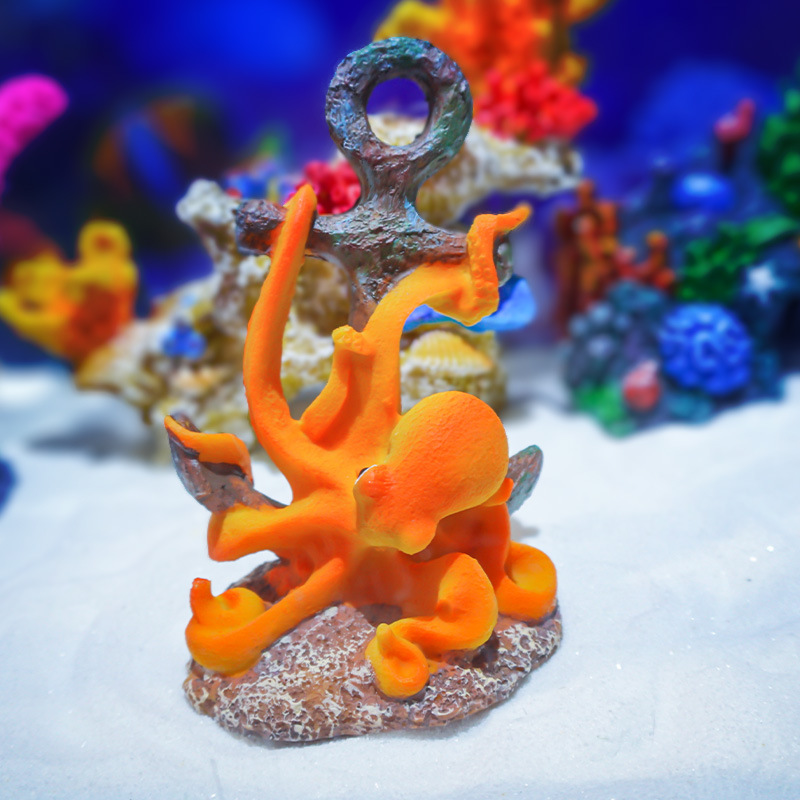 Aquarium Fish Monster - Ornement paysager rétro en résine, décoration
