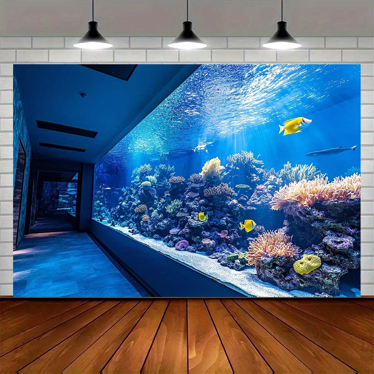 Fish Aquarium Home - Tapisserie murale d'aquarium sous-marin vibrant, décor