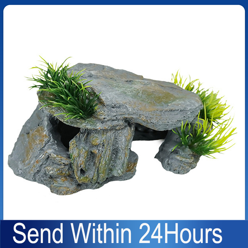 Aquarium Fish Freshwater - Caverne de roche naturelle pour reptiles,