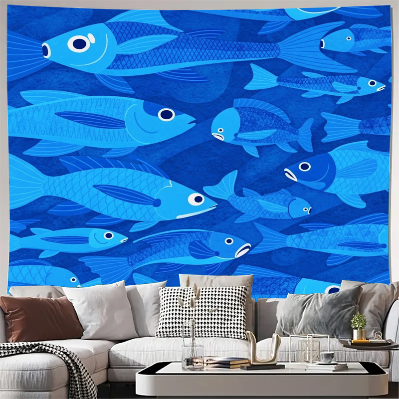 Tapisserie à motif marin, pois - Fish Aquarium Home avis et prix