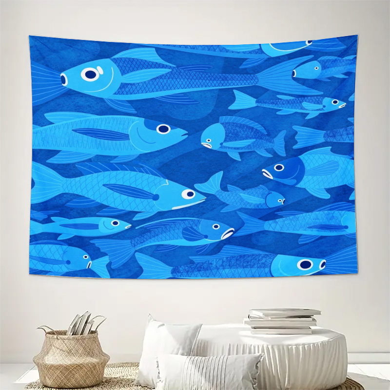 Tapisserie à motif marin, pois - Fish Aquarium Home avis et prix
