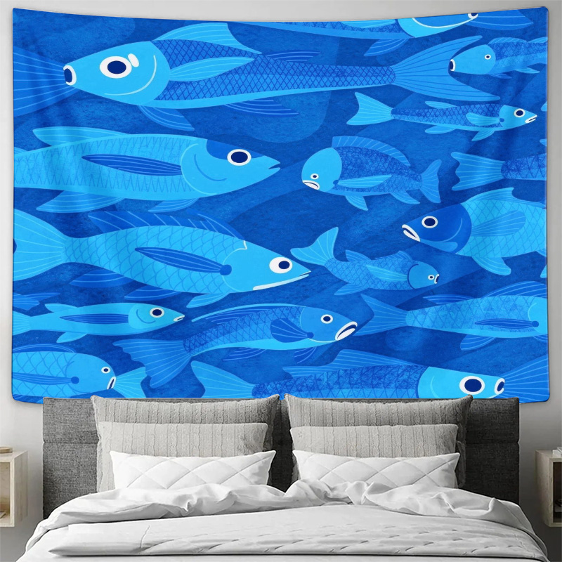 Tapisserie à motif marin, pois - Fish Aquarium Home avis et prix