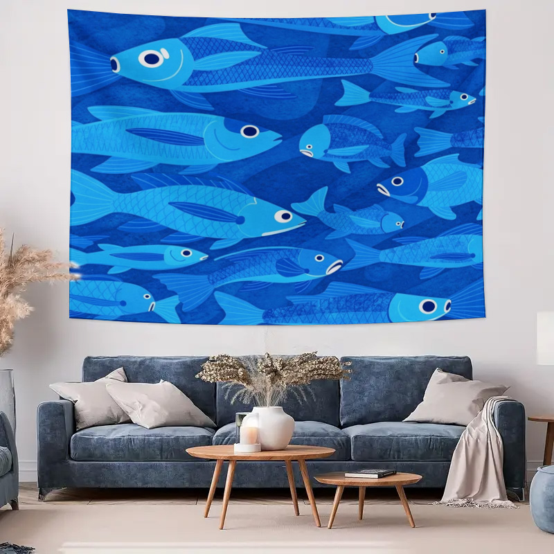 Tapisserie à motif marin, pois - Fish Aquarium Home avis et prix