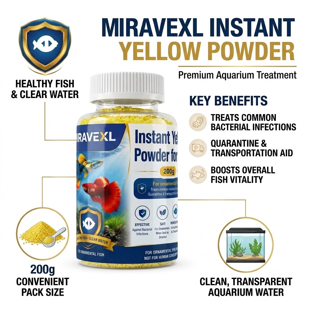 MIRAVEXL Poudre Jaune Instanta - Aquarium Fish Medicine avis et prix